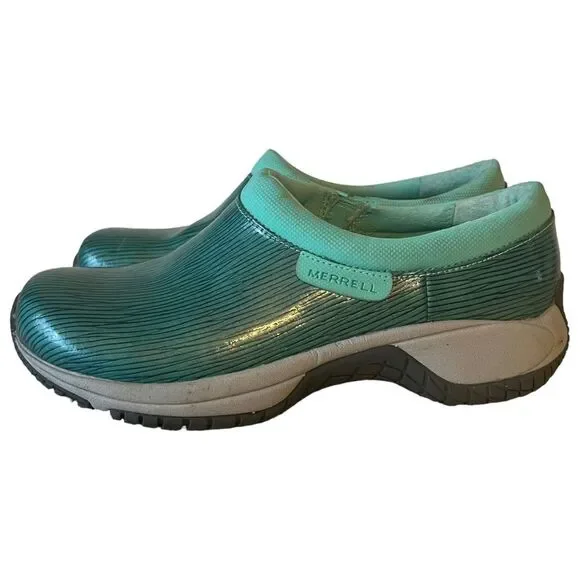 MERRELL Women's Encore Moc Pro
Shine Clog Shoes, Aqua/Navy/Grey Sz 7 - Picture 8 of 12